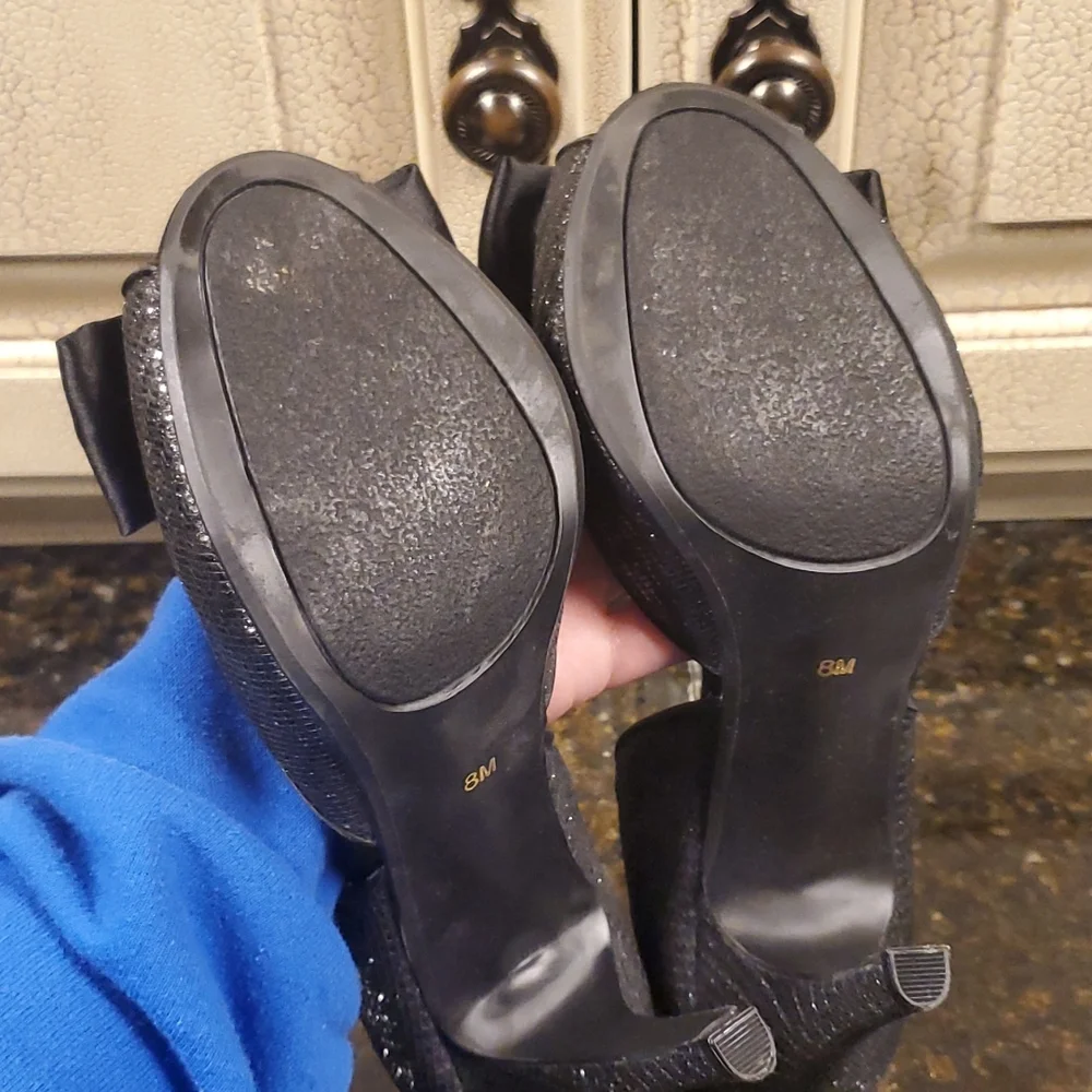 EUC Black glittery high heels. - Picture 2 of 5